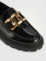 Kate Chain Leather Lug Loafers