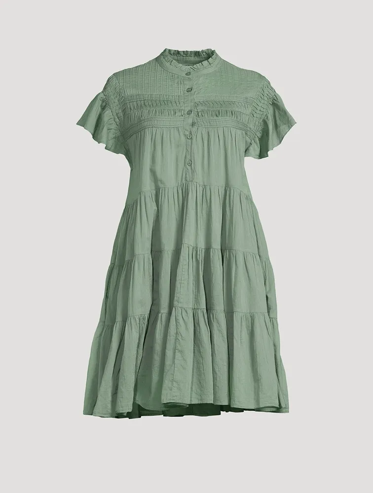 Lanikaye Tiered Cotton Shirt Dress