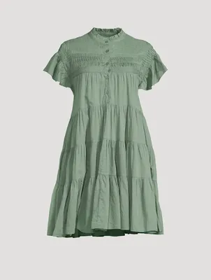 Lanikaye Tiered Cotton Shirt Dress