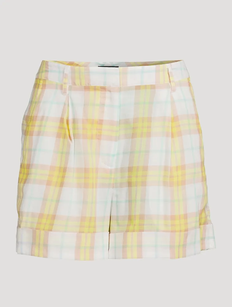 Ivy Cotton Shorts Plaid Print