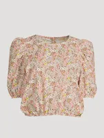 Heidi Puff-Sleeve Blouse Floral Print