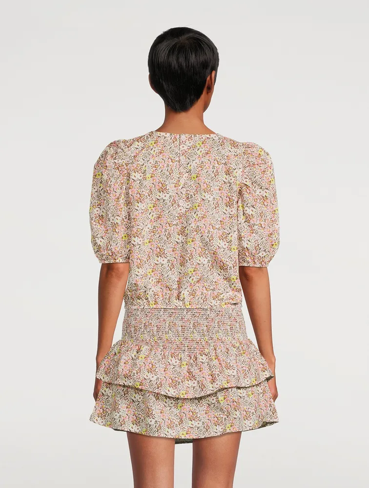 Heidi Puff-Sleeve Blouse Floral Print