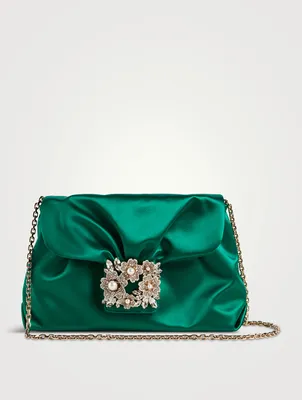 Mini RV Bouquet Pearl Strass Drape Satin Clutch