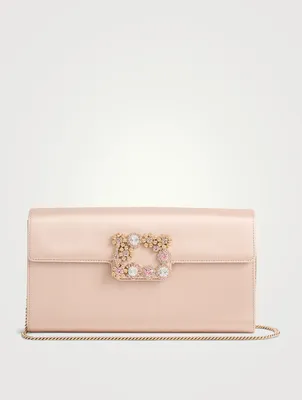 Flower Strass Satin Clutch