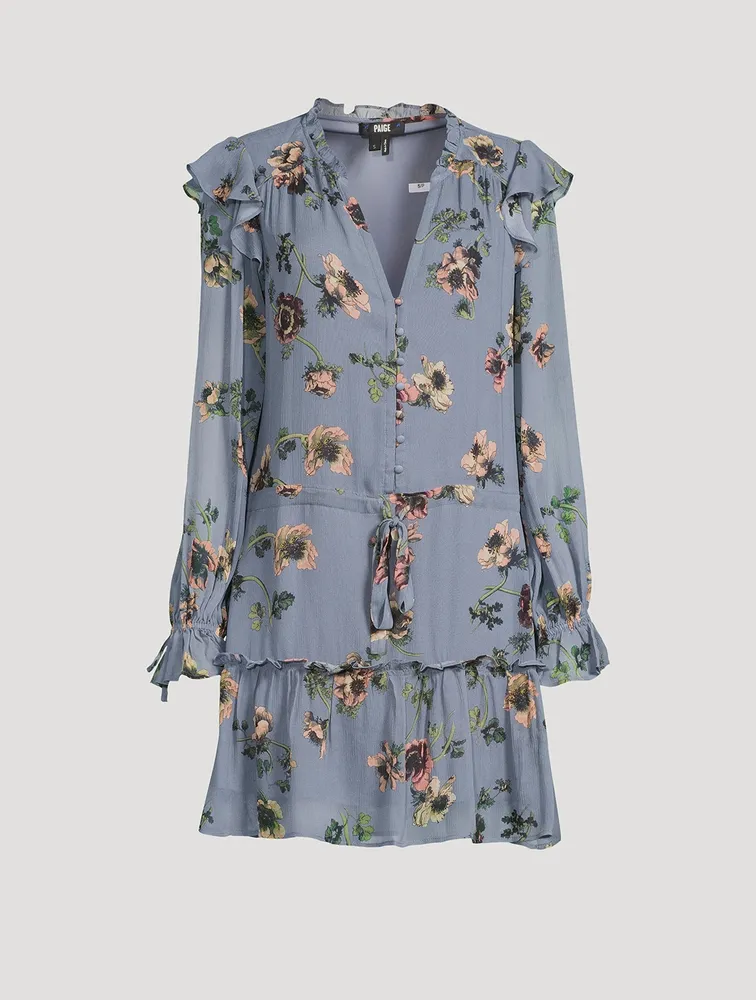 Pomello Silk Dress Floral Print