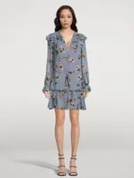 Pomello Silk Dress Floral Print