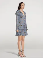 Pomello Silk Dress Floral Print