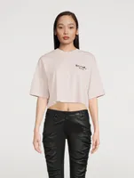 Flocked Logo Cropped T-Shirt