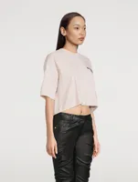 Flocked Logo Cropped T-Shirt