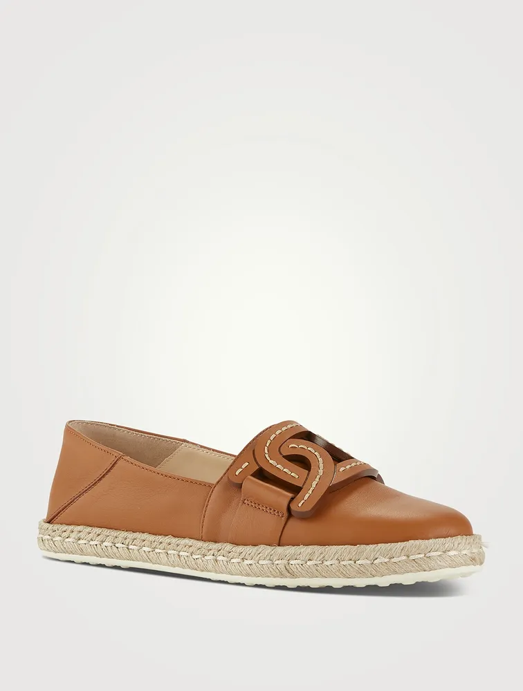 Kate Chain Leather Espadrilles