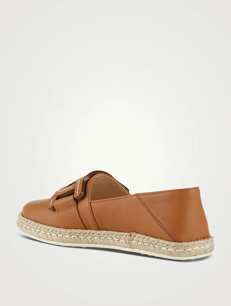 Kate Chain Leather Espadrilles