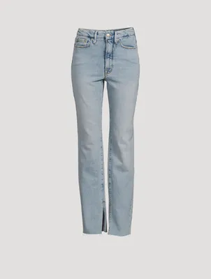 Good Boy Split-Hem Boyfriend Jeans