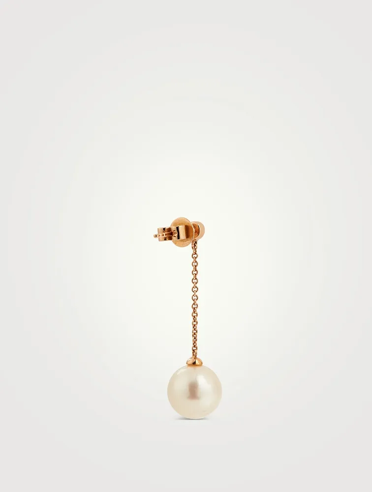 18K Gold Pearl And Diamond Earrings