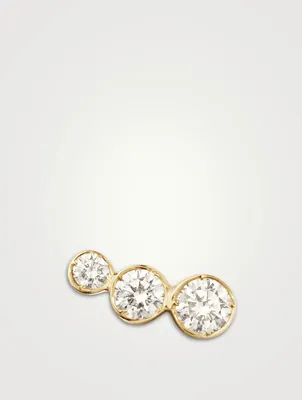 Croissant Trois 18K Gold Diamond Earring