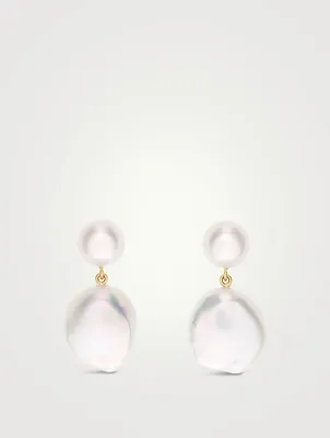 Venus Blanc 14K Gold Pearl Drop Earrings