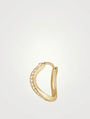 Daisy Ocean 18K Gold Diamond Hoop Earring