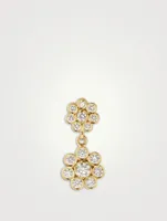 Bellis Deux 18K Gold Diamond Flower Drop Earring