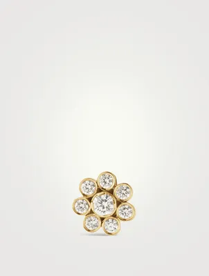 Bellis Diamant 18K Gold Diamond Flower Stud Earrings