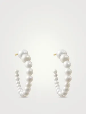 Boucle Marco 14K Gold Pearl Hoop Earrings