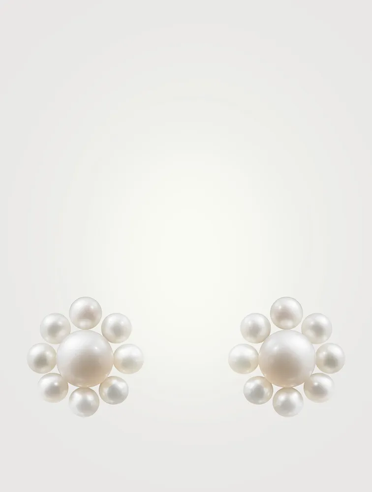 Margherita 14K Gold Pearl Flower Earrings