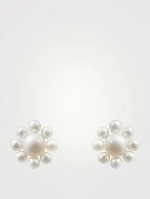 Margherita 14K Gold Pearl Flower Earrings