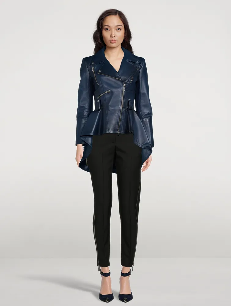 Leather Peplum Jacket