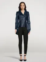 Leather Peplum Jacket