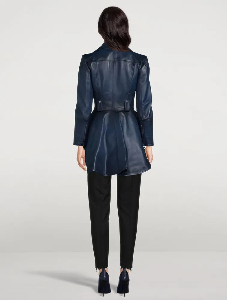 Leather Peplum Jacket