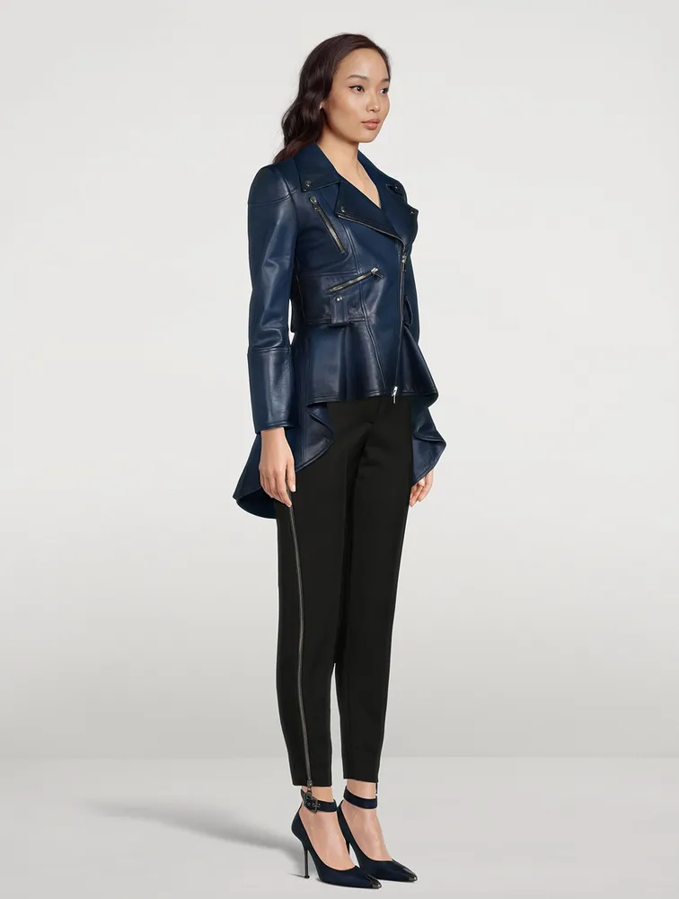 Leather Peplum Jacket