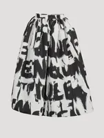 Polyfaille Midi Skirt Grafitti Print