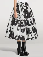 Polyfaille Midi Skirt Grafitti Print