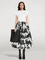 Polyfaille Midi Skirt Grafitti Print