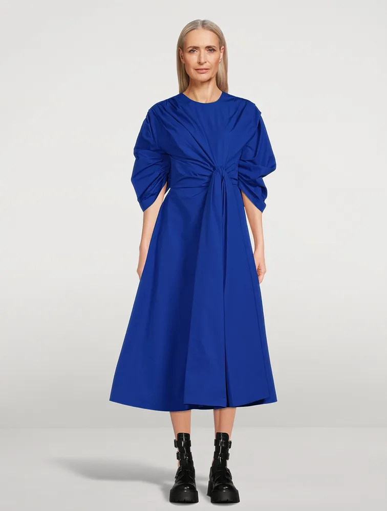 Shop Akris punto Cotton Poplin Midi Dress