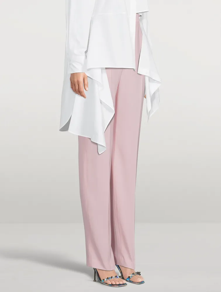 High-Waisted Wool Trousers