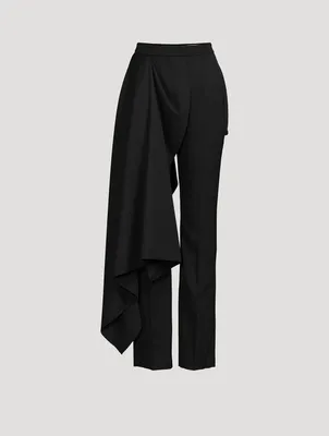 Barathea Draped Wool Trousers