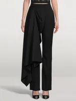 Barathea Draped Wool Trousers