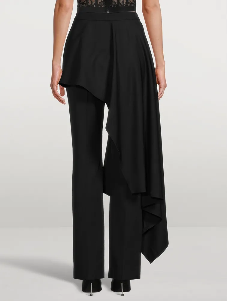 Barathea Draped Wool Trousers