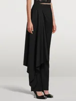 Barathea Draped Wool Trousers