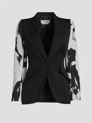 Wool Blazer With Grafitti Sleeves