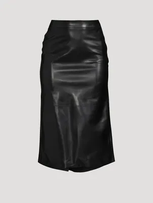 Kickback Leather Midi Skirt