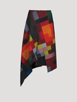 Neoprene Skirt Abstract Print