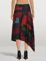 Neoprene Skirt Abstract Print