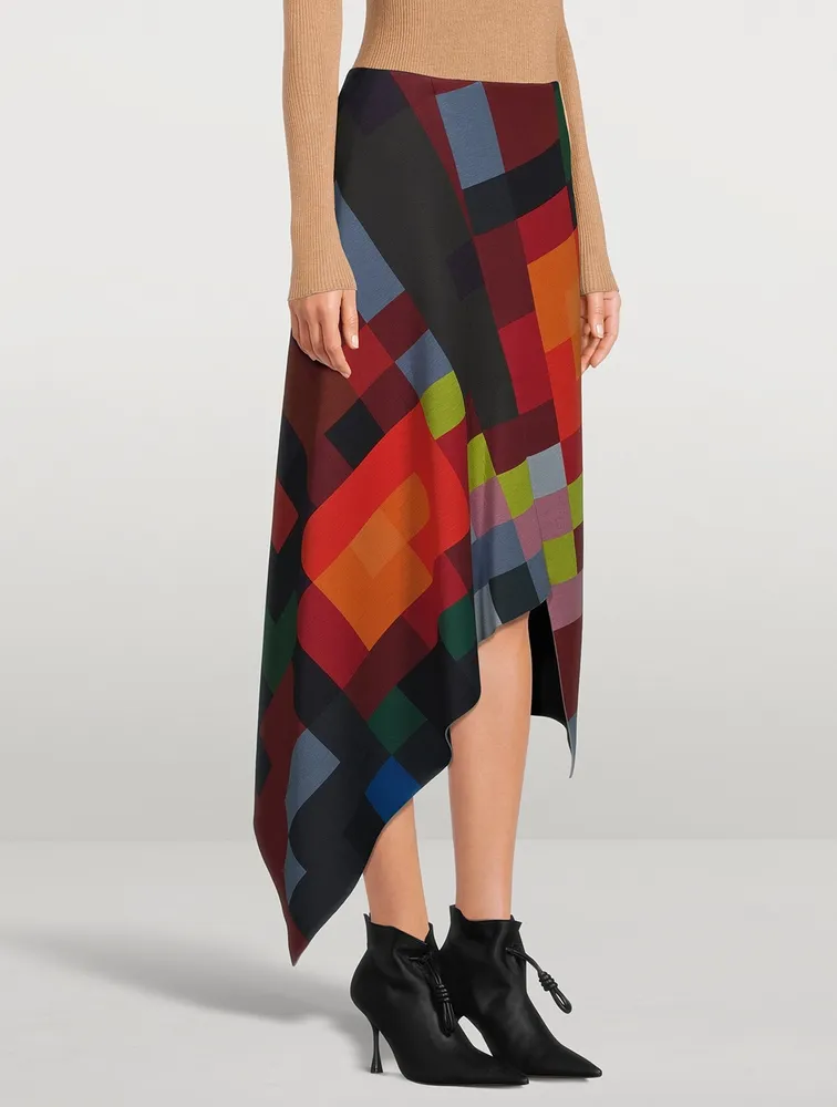 Neoprene Skirt Abstract Print