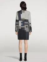 Wool Double Face Sheath Dress Novemberday Print