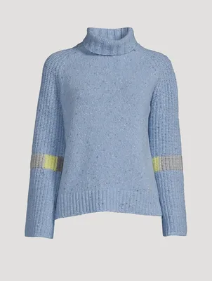 Colourblock Cashmere Turtleneck Sweater