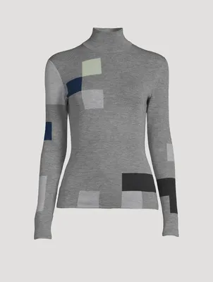 Novemberday Intarsia Cashmere And Silk Turtleneck