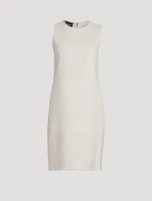 Reversible Cashmere Sleeveless Sheath Dress Check