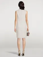 Reversible Cashmere Sleeveless Sheath Dress Check