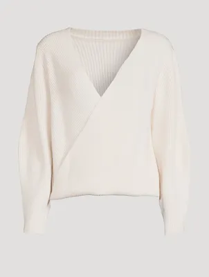 Rosa Wrap-Front Cashmere Sweater