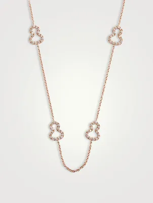 Wulu 18K Rose Gold Sautoir Necklace With Diamonds